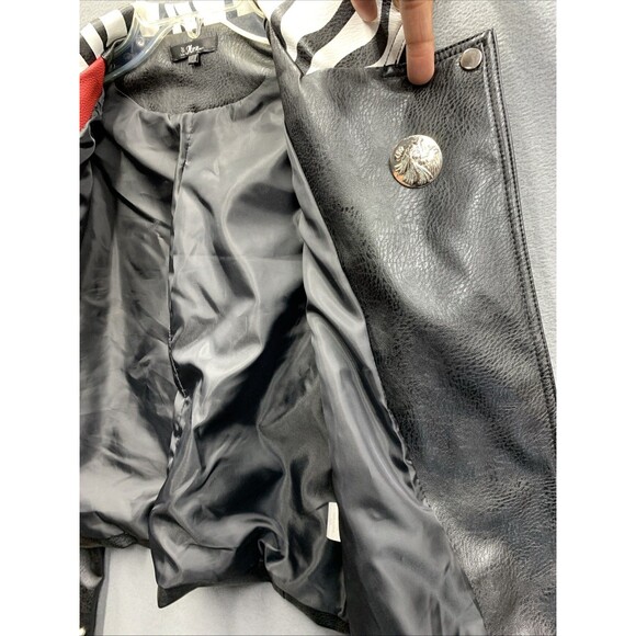 For Her Moto Leather Zebra Printed Jacket 81769 Studded Biker Pockets Large - Picture 15 of 16